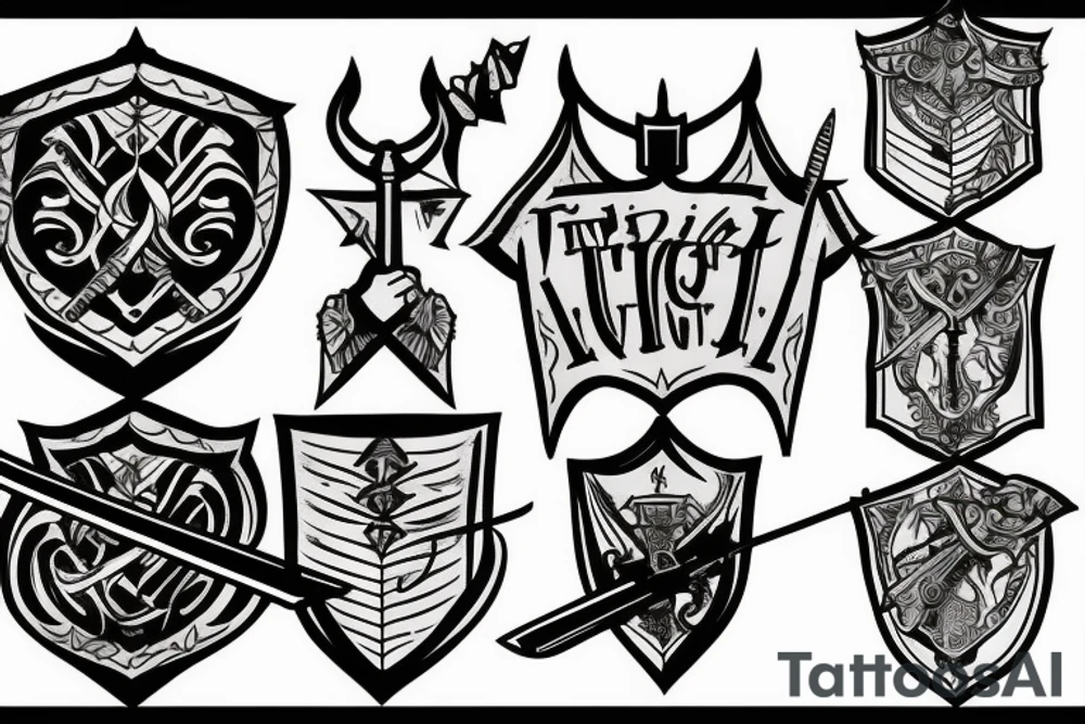 trial by a knight with a sword tattoo idea