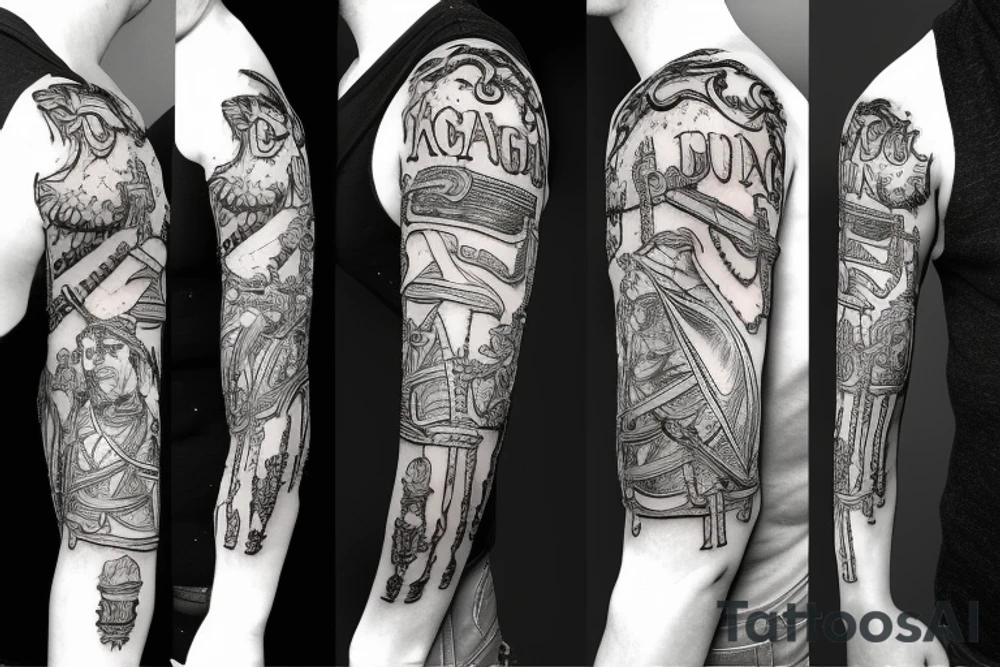 trial by a knight with a sword tattoo idea
