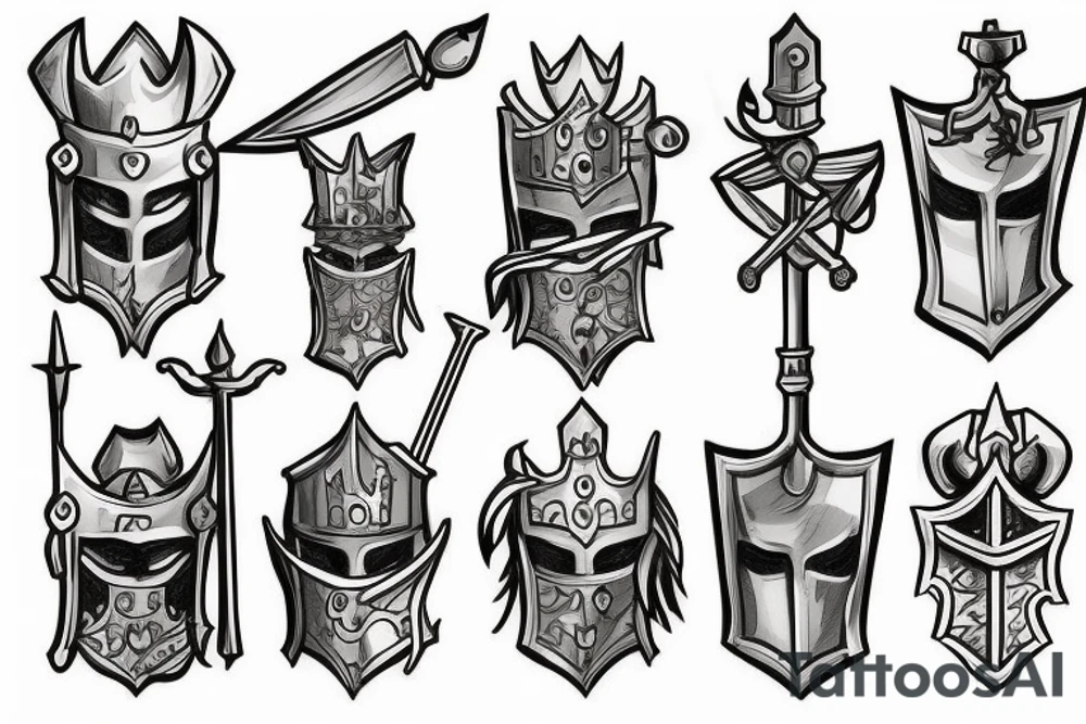 trial by a knight with a sword tattoo idea