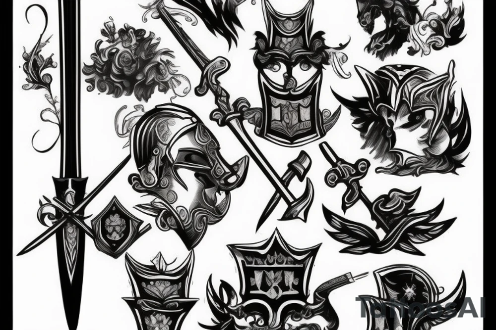 trial by a knight with a sword tattoo idea