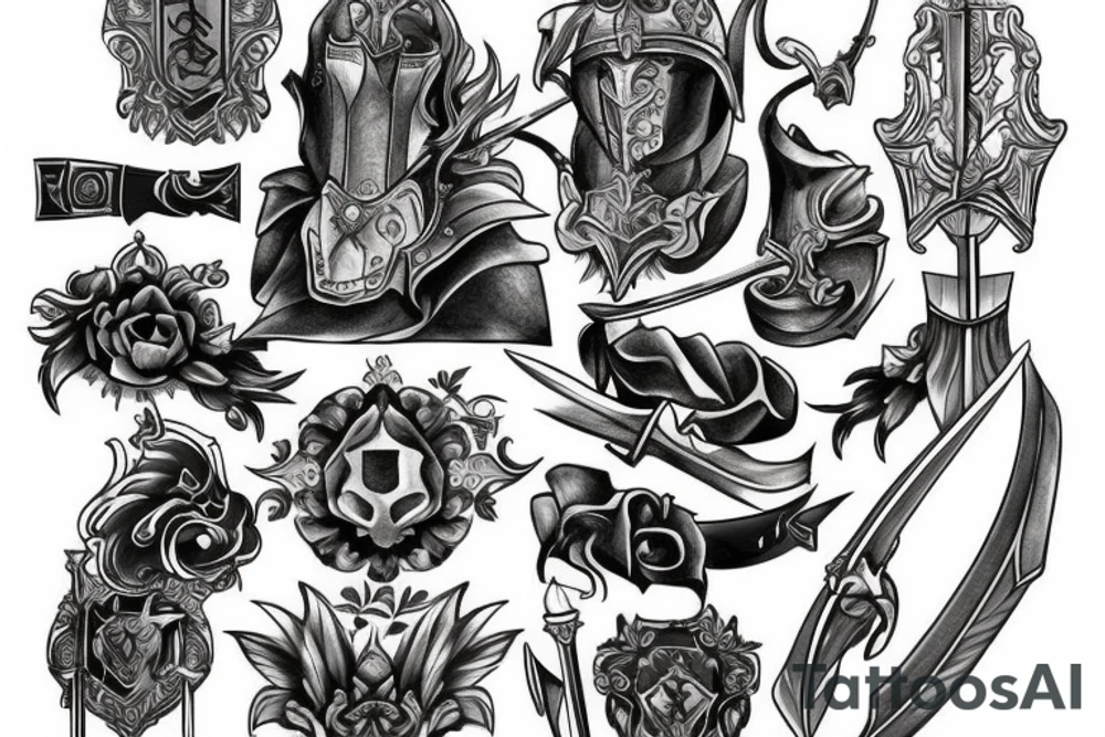 trial by a knight with a sword tattoo idea