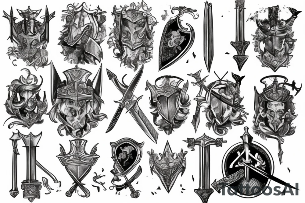 trial by a knight with a sword tattoo idea
