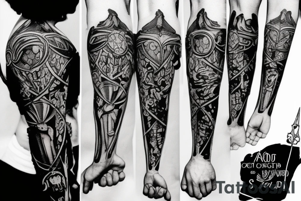 trial by a knight with a sword tattoo idea