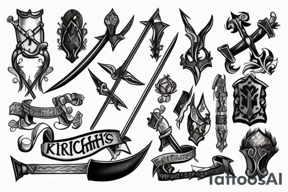 trial by a knight with a sword tattoo idea