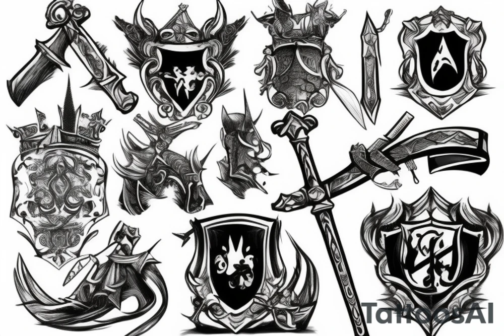 trial by a knight with a sword tattoo idea