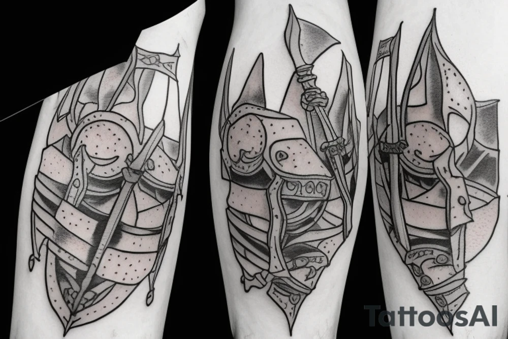 trial by a knight with a sword tattoo idea