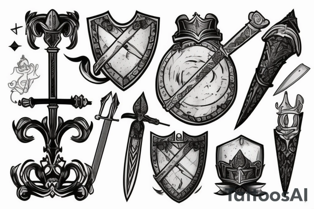 trial by a knight with a sword tattoo idea