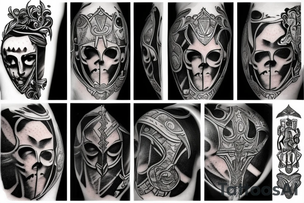 trial by a knight with a sword tattoo idea