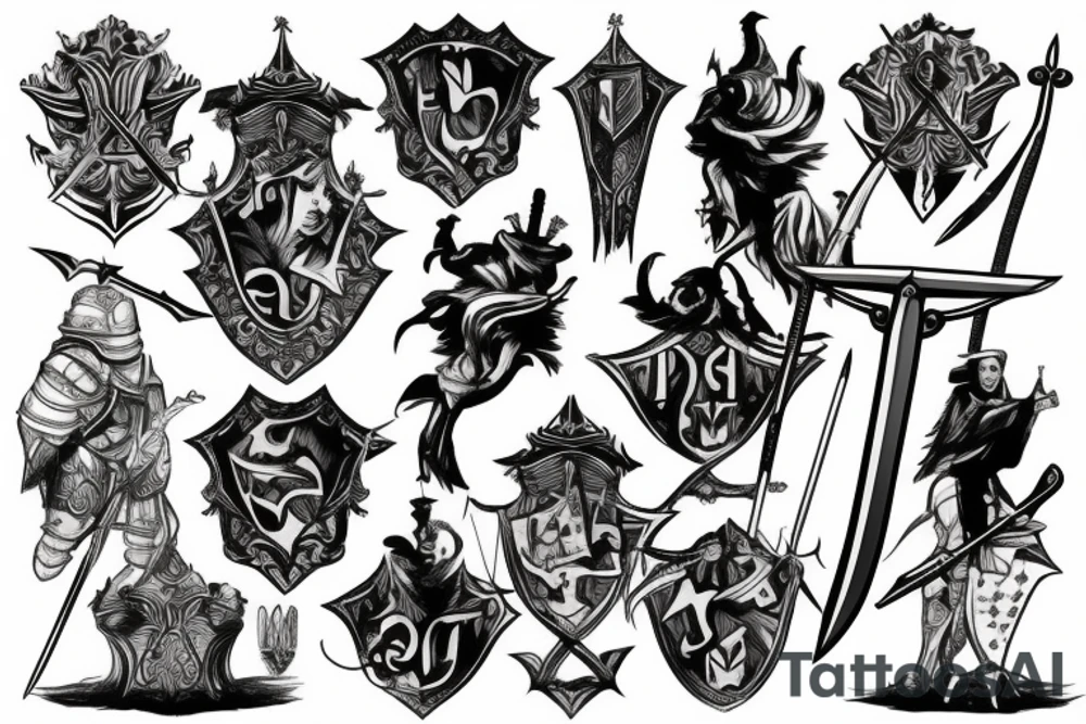 trial by a knight with a sword tattoo idea