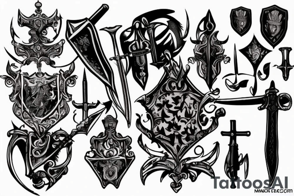 trial by a knight with a sword tattoo idea