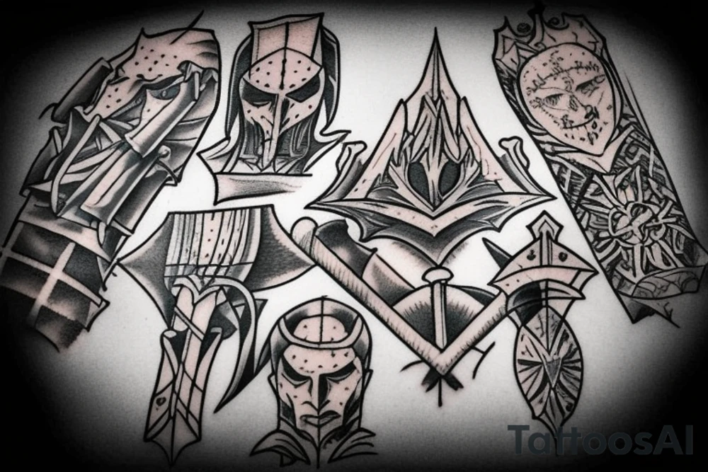 trial by a knight with a sword tattoo idea