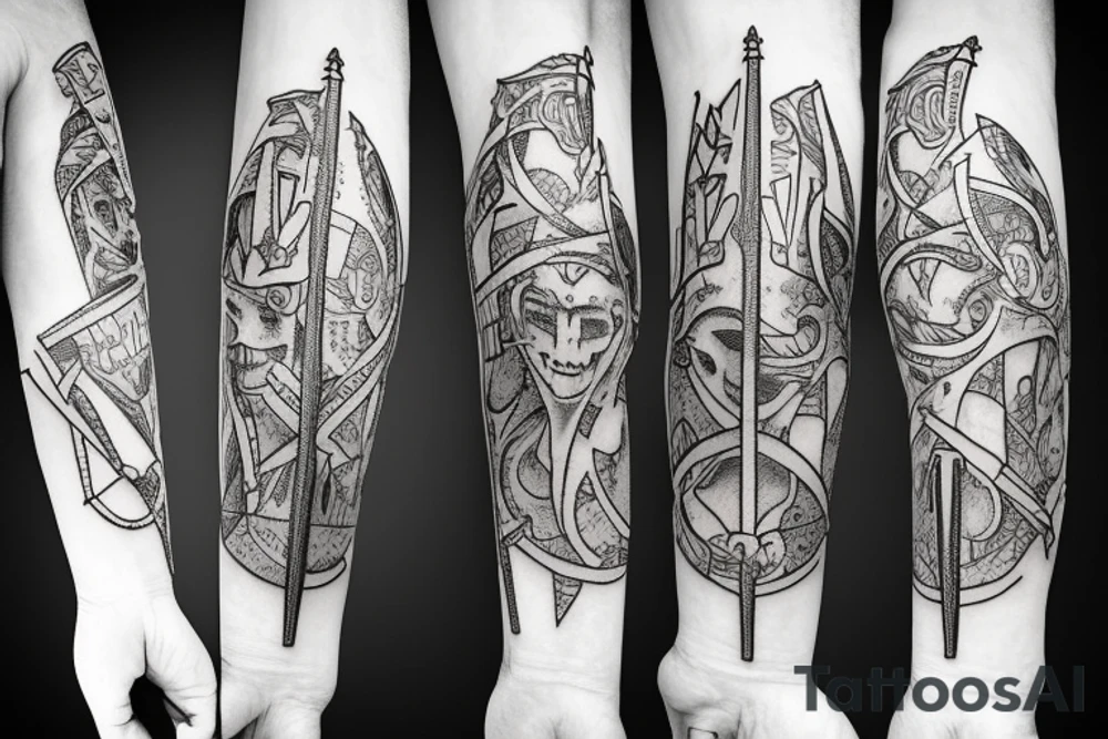 trial by a knight with a sword tattoo idea