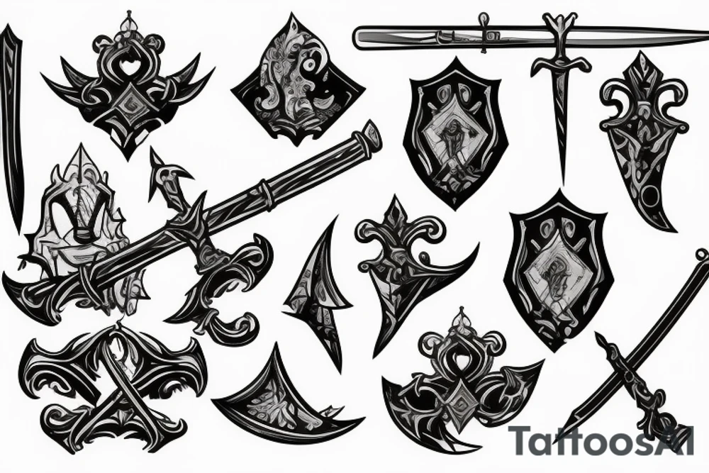 trial by a knight with a sword tattoo idea