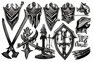 trial by a knight with a sword tattoo idea