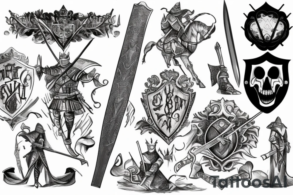 trial by a knight with a sword tattoo idea