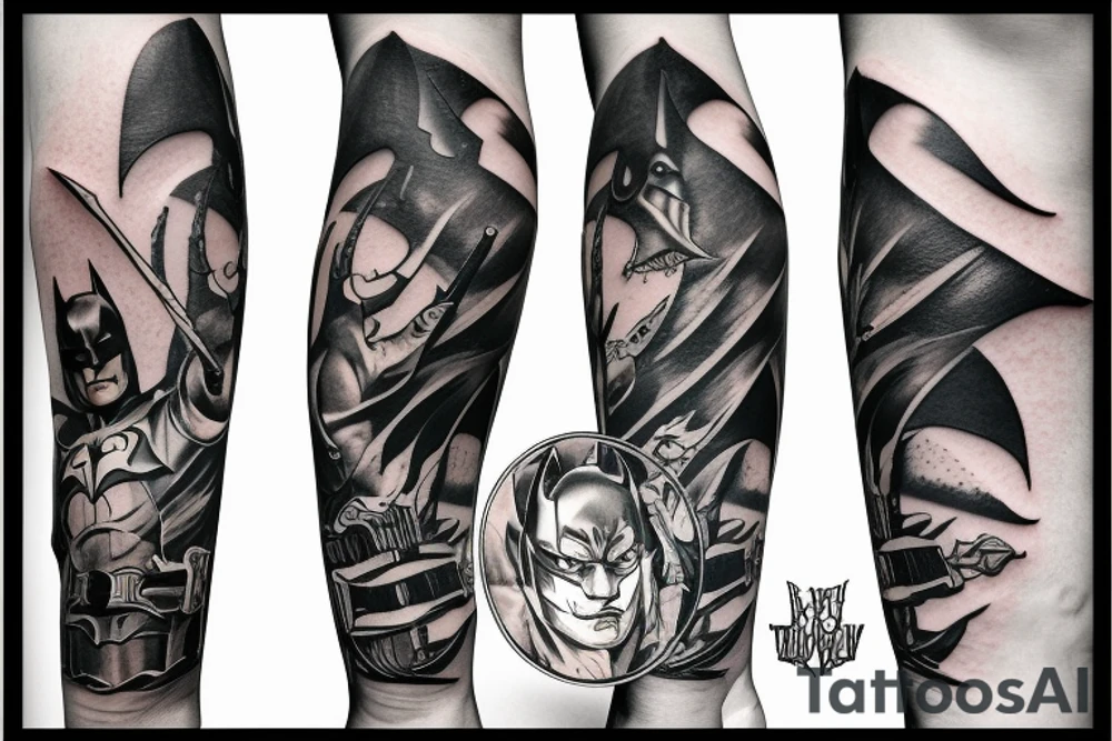 dark knight with a sword tattoo idea