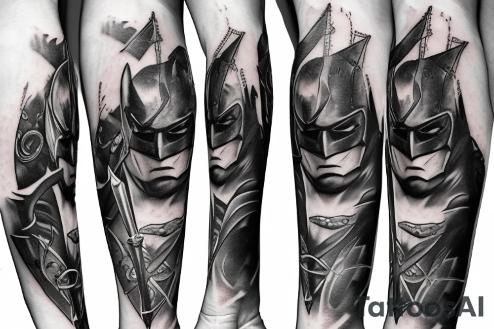 dark knight with a sword tattoo idea