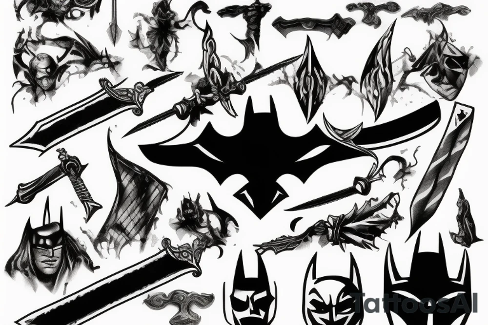 dark knight with a sword tattoo idea