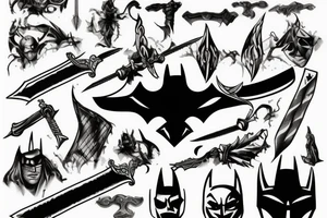dark knight with a sword tattoo idea