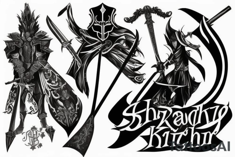 shadow knight with a sword tattoo idea