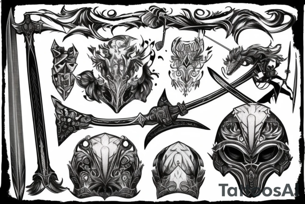 shadow knight with a sword tattoo idea
