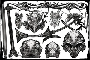 shadow knight with a sword tattoo idea