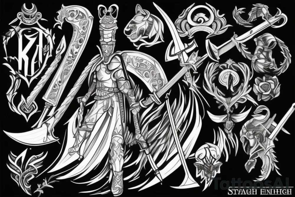 shadow knight with a sword tattoo idea