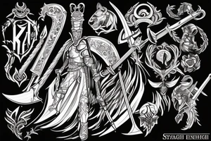 shadow knight with a sword tattoo idea