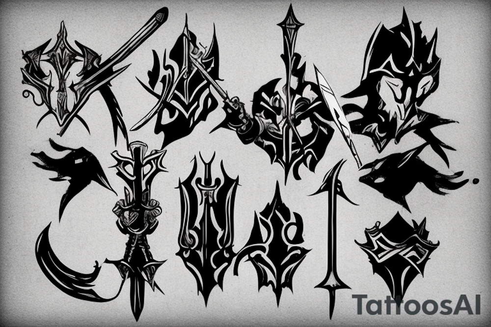 shadow knight with a sword tattoo idea