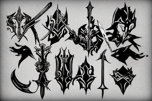 shadow knight with a sword tattoo idea