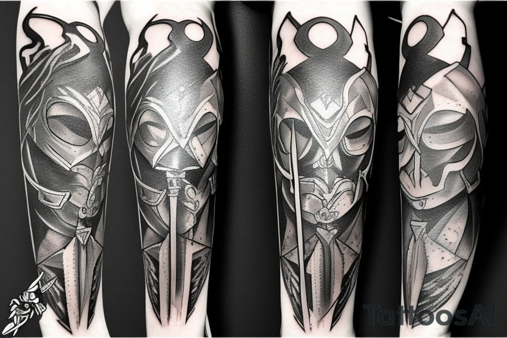 shadow knight with a sword tattoo idea