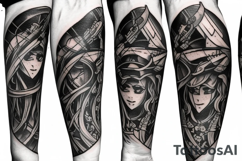 shadow knight with a sword tattoo idea