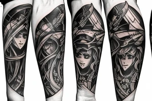 shadow knight with a sword tattoo idea