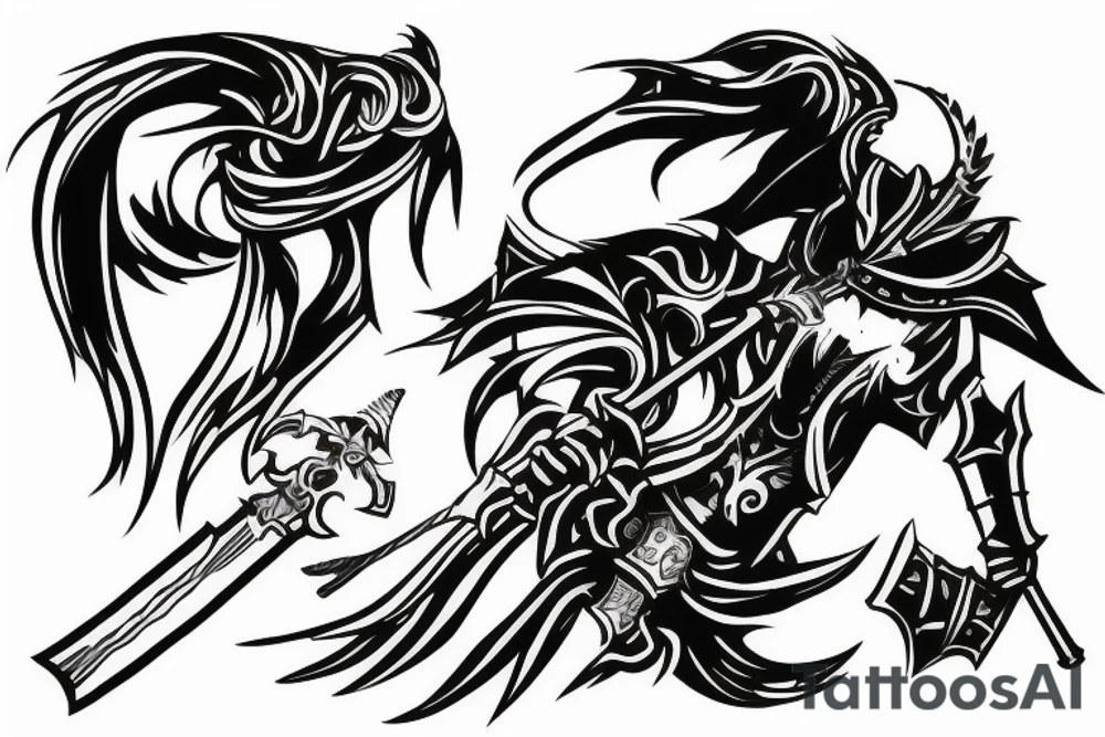 shadow knight with a sword tattoo idea