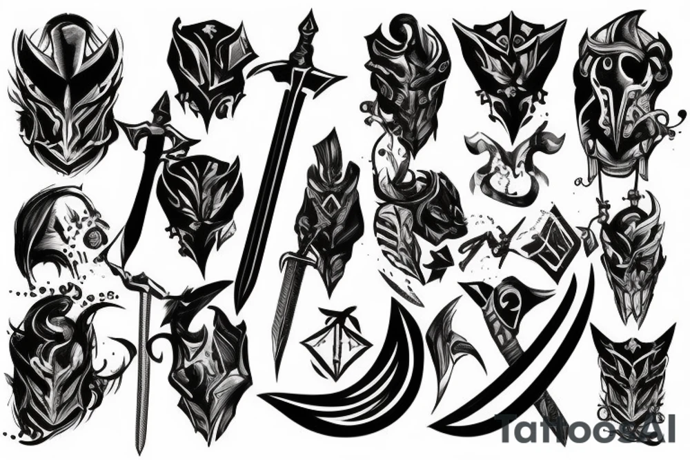 shadow knight with a sword tattoo idea