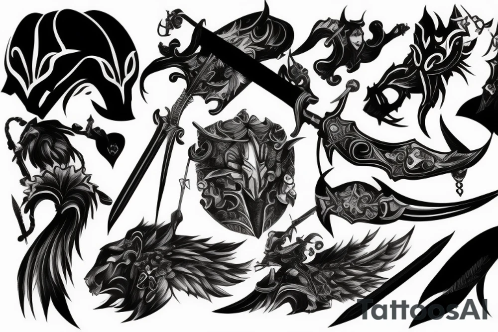 shadow knight with a sword tattoo idea