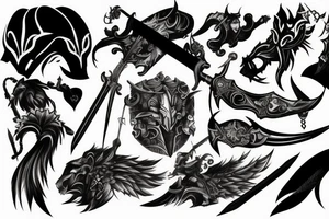 shadow knight with a sword tattoo idea