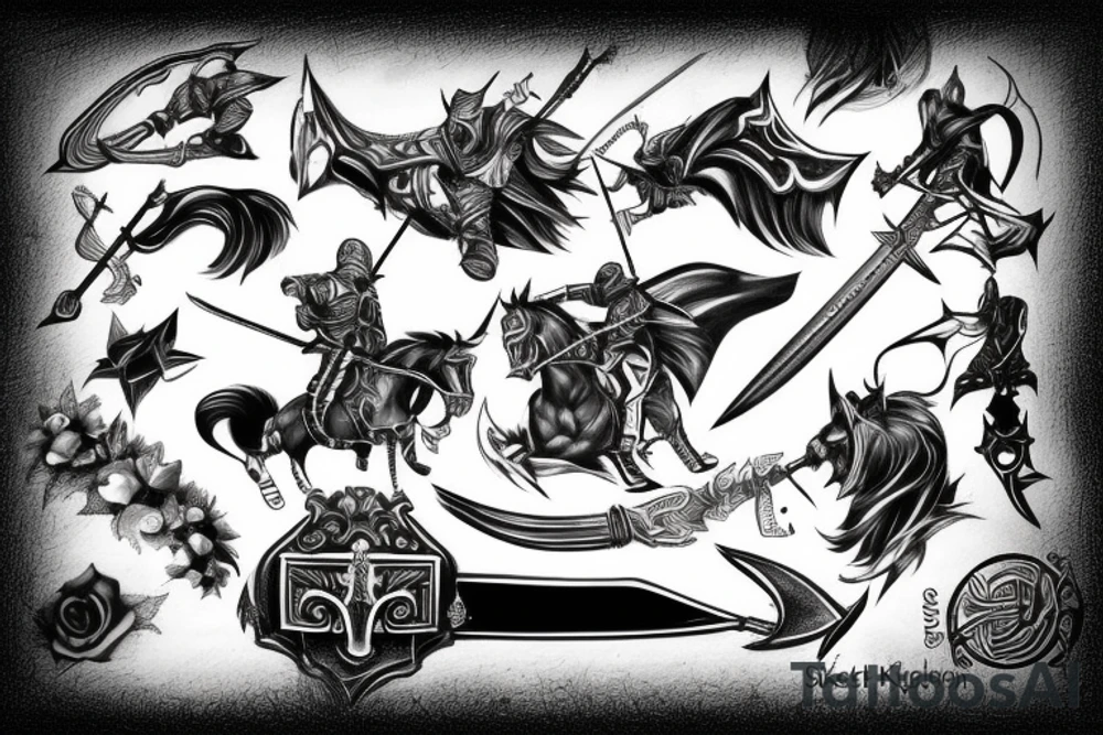 shadow knight with a sword tattoo idea