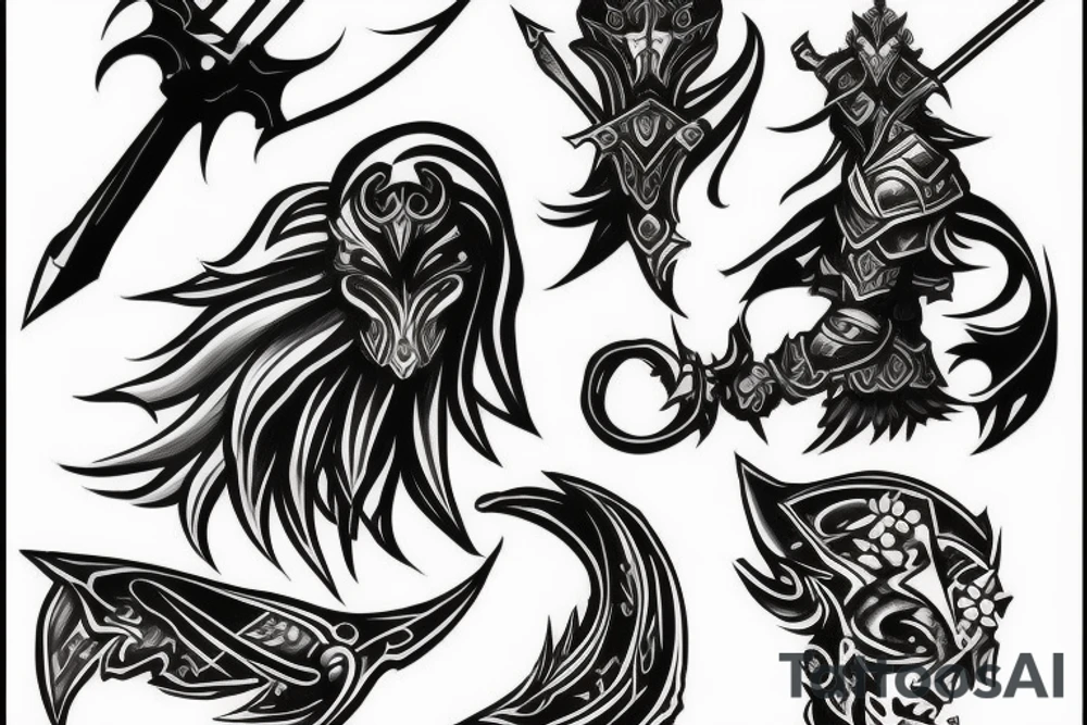 shadow knight with a sword tattoo idea