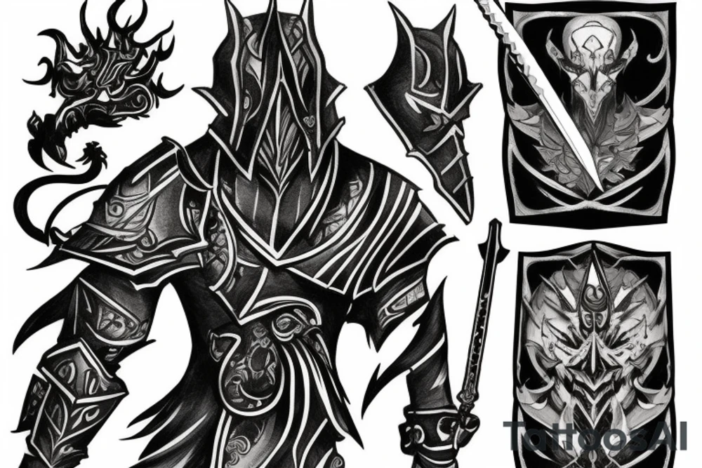 shadow knight with a sword tattoo idea