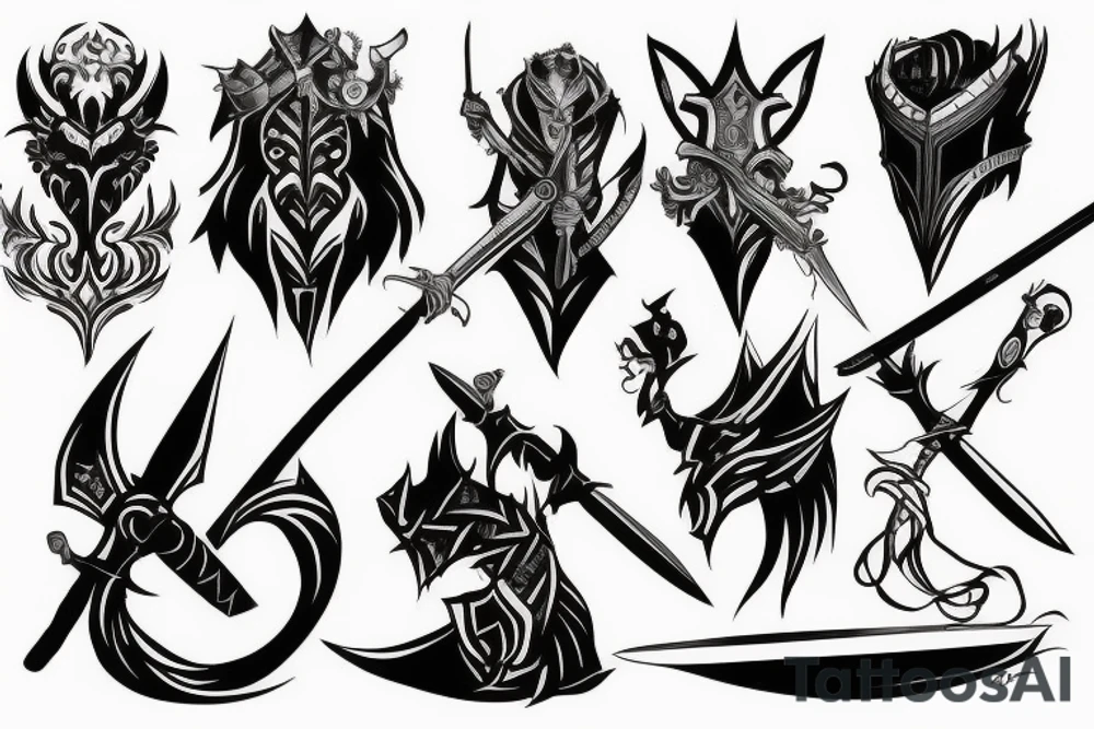 shadow knight with a sword tattoo idea