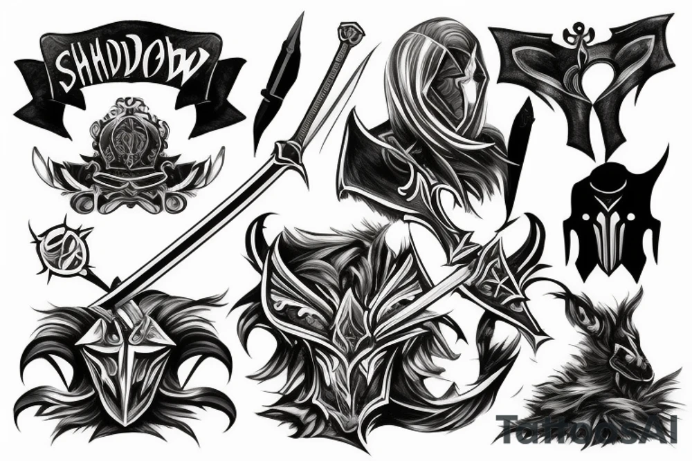 shadow knight with a sword tattoo idea