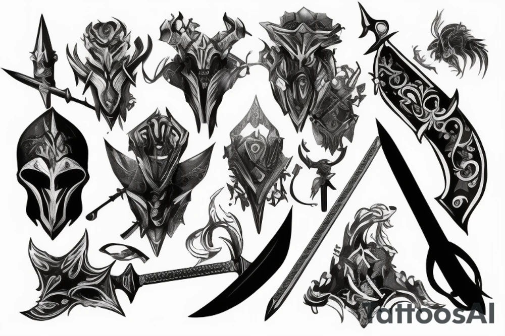 shadow knight with a sword tattoo idea