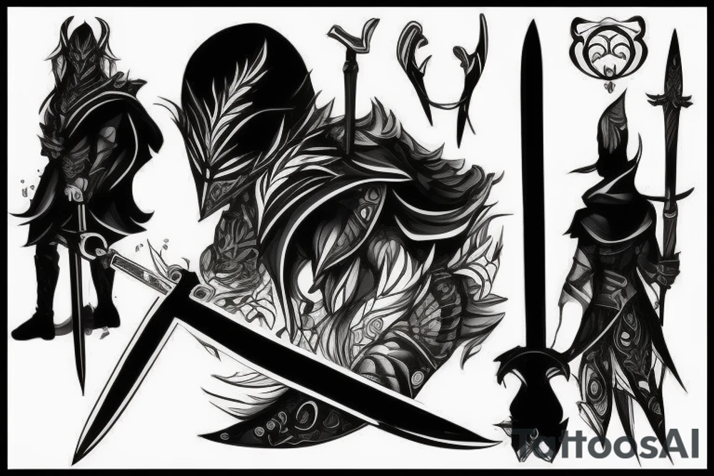 shadow knight with a sword tattoo idea