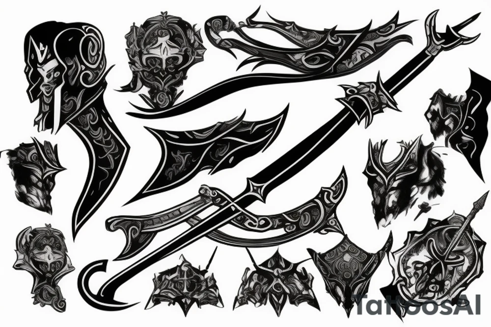 shadow knight with a sword tattoo idea