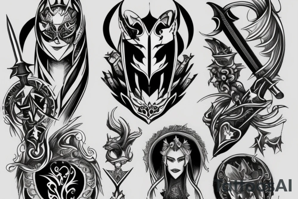 shadow knight with a sword tattoo idea