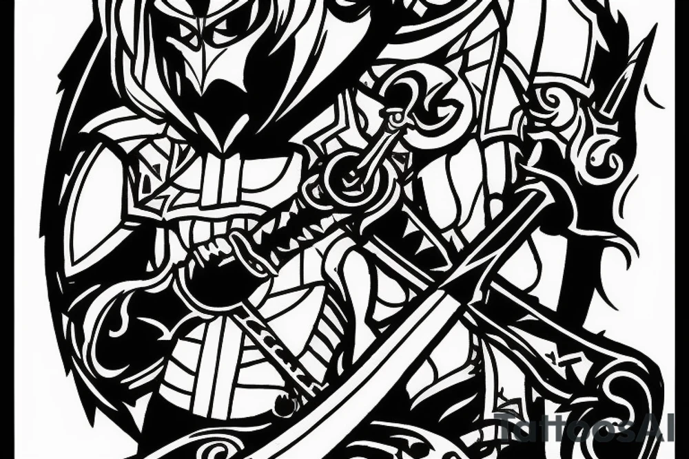 shadow knight with a sword tattoo idea
