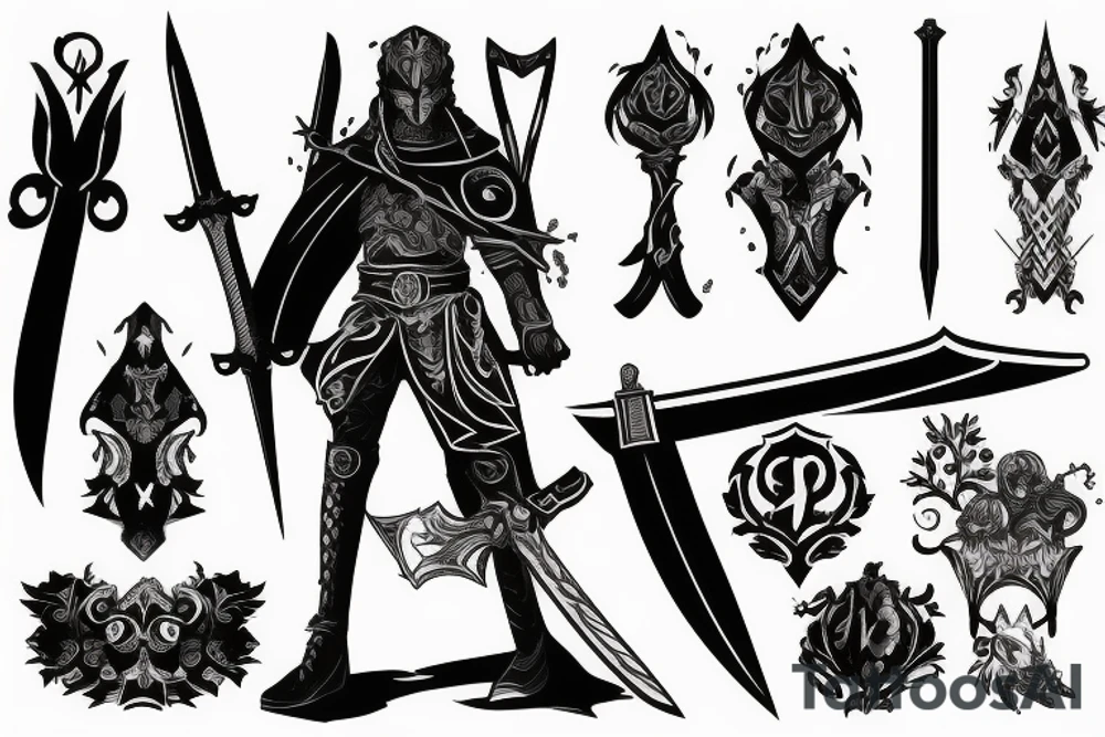 shadow knight with a sword tattoo idea