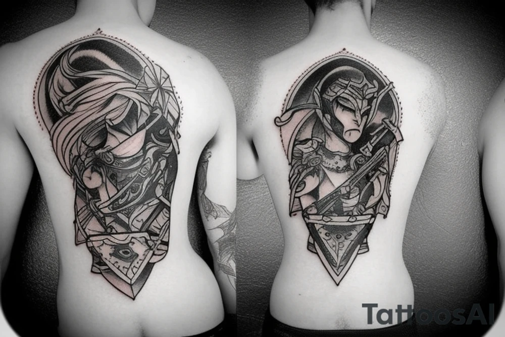 shadow knight with a sword tattoo idea