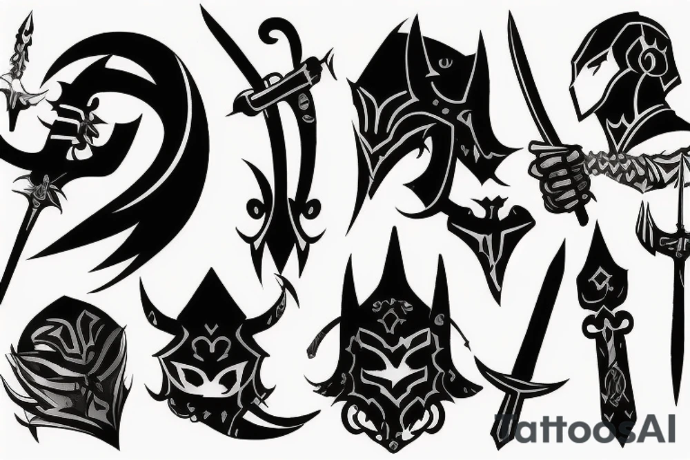 shadow knight with a sword tattoo idea